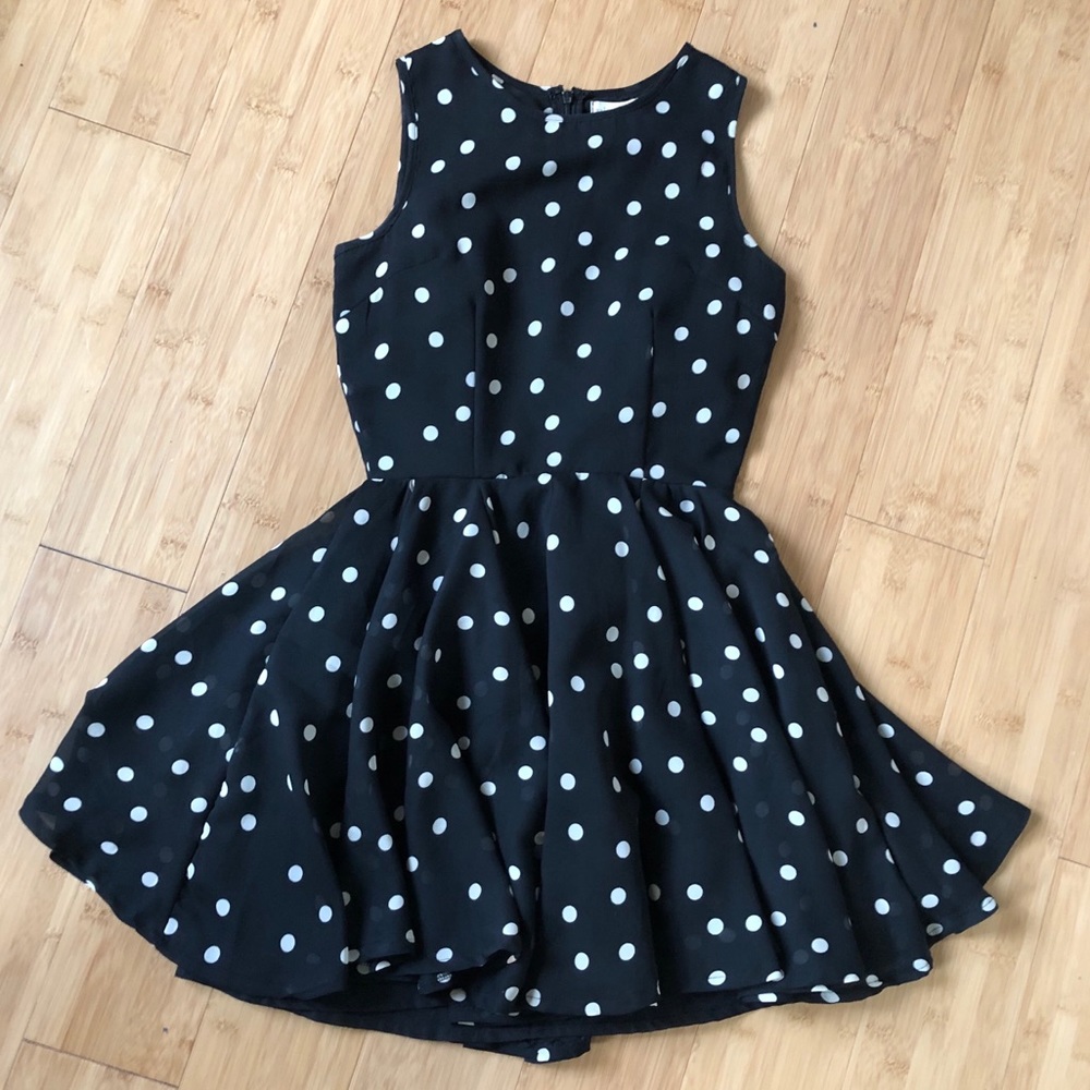 Maison Jules Fit and Flare Polka Dot Dress